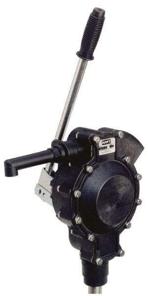 American Machine & Tool - 3/4" Outlet, Polypropylene Hand Operated Position Pump - 17 oz per Stroke, For Organic Acids, Alcohols & Water Soluble Inorganic Chemicals - Exact Industrial Supply