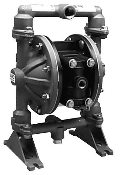 ARO/Ingersoll-Rand - 1/2" NPT, Metallic, Air Operated Diaphragm Pump - PTFE Diaphragm, Aluminum Housing - Exact Industrial Supply