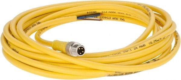 Brad Harrison - 4 Amp, M8 Male Straight to Pigtail Cordset Sensor and Receptacle - 60 VAC, 75 VDC, 4m Cable Length, IP68 Ingress Rating - Exact Industrial Supply