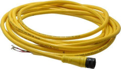 Brad Harrison - 4 Amp, 1/2-20 UNF Female Straight to Pigtail Cordset Sensor and Receptacle - 250 VAC/VDC, 3.70m Cable Length, IP67 Ingress Rating - Exact Industrial Supply