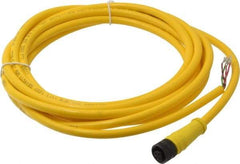 Brad Harrison - 4 Amp, 1/2-20 UNF Female Straight to Pigtail Cordset Sensor and Receptacle - 250 VAC/VDC, 3.66m Cable Length, IP67 Ingress Rating - Exact Industrial Supply