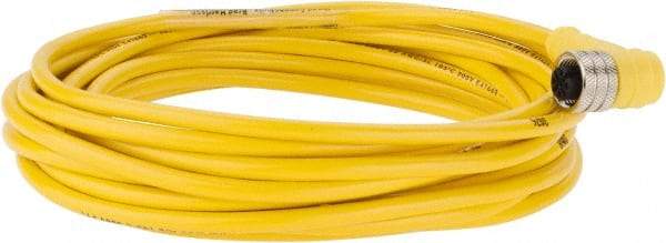 Brad Harrison - 4 Amp, M12 Female 90° to Pigtail Cordset Sensor and Receptacle - 250 VAC/VDC, 5m Cable Length, IP67 Ingress Rating - Exact Industrial Supply