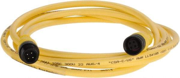 Brad Harrison - Female to Male Cordset Sensor and Receptacle - 250 VAC/VDC, 6 Ft. Long Cable, IP68 Ingress Rating - Exact Industrial Supply