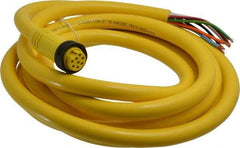 Brad Harrison - 7 Amp, Female Straight to Pigtail Cordset Sensor and Receptacle - 600 Volt, 3.66m Cable Length, IP67 Ingress Rating - Exact Industrial Supply