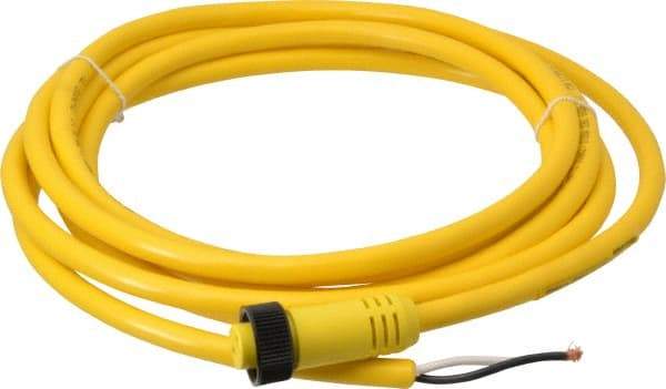 Brad Harrison - 13 Amp, Female Straight to Pigtail Cordset Sensor and Receptacle - 600 Volt, 3.66m Cable Length, IP67 Ingress Rating - Exact Industrial Supply