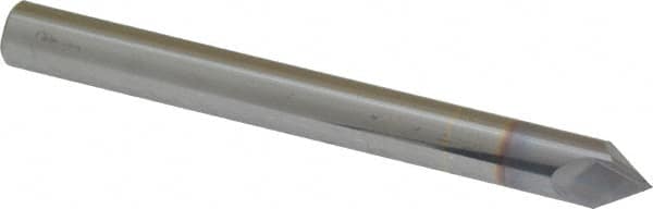 Accupro - 1/4" Diam 2 Flute Single End Solid Carbide Chamfer Mill - Exact Industrial Supply