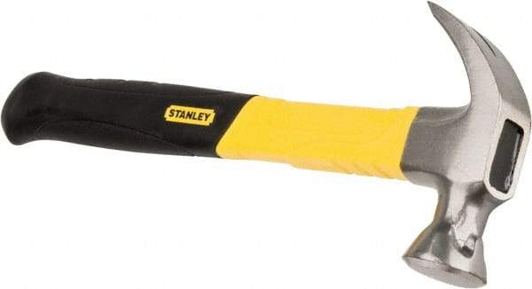 Stanley - 1 Lb Head, Curved Claw Nail Hammer - 13" OAL, Carbon Steel Head, Graphite Handle with Grip - Exact Industrial Supply