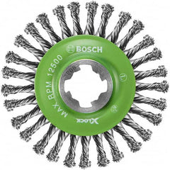 Bosch - 4-1/2" OD, 5/8" Arbor Hole, Knotted Stainless Steel Wheel Brush - Exact Industrial Supply