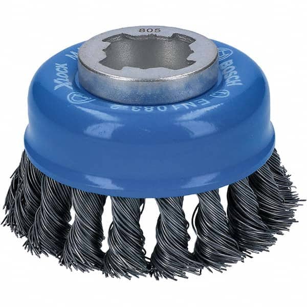 Bosch - 3" Diam 0.012" X-LOCK Carbon Steel Fill Cup Brush - Exact Industrial Supply
