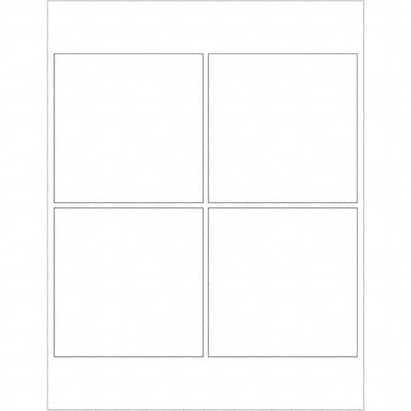 Tape Logic - Pack of (4), 100 Sheet 4" x 4" White Polyester Weatherproof Labels - Exact Industrial Supply