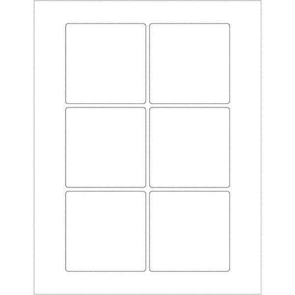 Tape Logic - Pack of (6), 100 Sheet 3" x 3" White Polyester Weatherproof Labels - Exact Industrial Supply