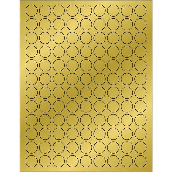 Tape Logic - Pack of (108), 100 Sheet 3/4" x 3/4" Gold Permanent Acrylic Laser Labels - Exact Industrial Supply