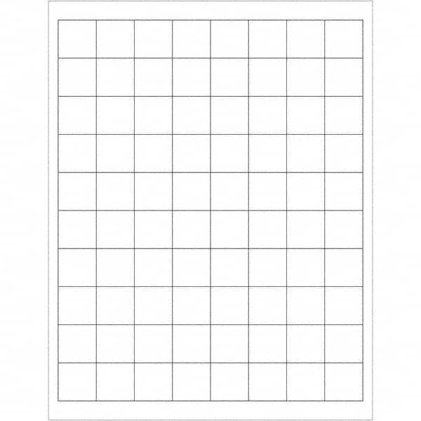 Tape Logic - Pack of (80), 100 Sheet 1" x 1" White Polyester Weatherproof Labels - Exact Industrial Supply