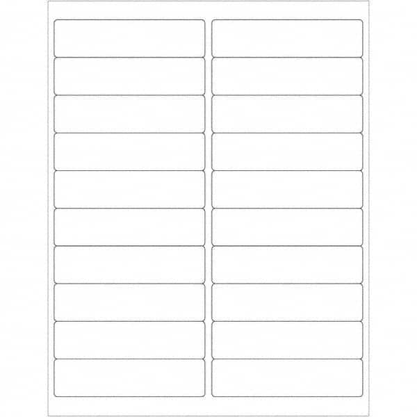Tape Logic - Pack of (20), 100 Sheet 4" x 1" White Polyester Weatherproof Labels - Exact Industrial Supply