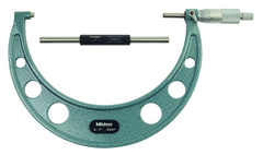 6 - 7'' Measuring Range - .0001 Graduation - Ratchet Thimble - Carbide Face - Outside Micrometer - Exact Industrial Supply