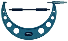 9 - 10'' Measuring Range - .0001 Graduation - Ratchet Thimble - Carbide Face - Outside Micrometer - Exact Industrial Supply
