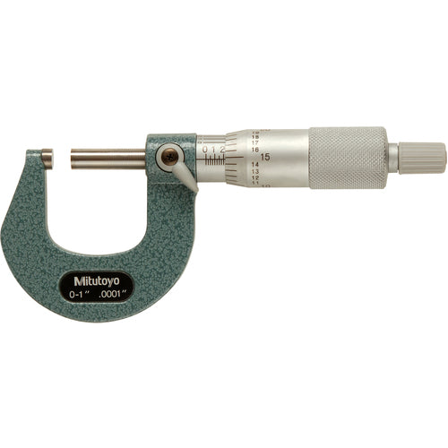 0-1″ Measuring Range-0.0001″ Graduation - Ratchet Thimble - Carbide Face - Outside Micrometer - Exact Industrial Supply