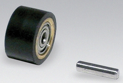 #11078 - 5/8 x 3/8'' - Rubber Contact Wheel W/Bearing & Shaft - Exact Industrial Supply