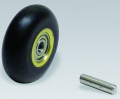 #11080 - 1 x 3/8'' - Rubber Contact Wheel W/Bearing & Shaft - Exact Industrial Supply