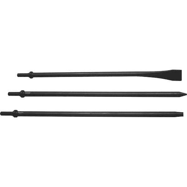 Mayhew - 1-1/8" Head Width, 18" OAL, Long Punch & Scraper Set - Round Drive, Round Shank, Steel - Exact Industrial Supply