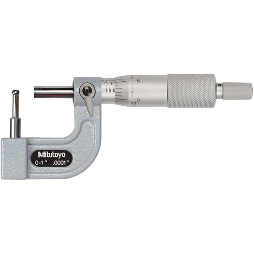 0-1″ Measuring Range-0.0001″ Graduation - Ratchet Thimble - Carbide Face - Tubing Micrometer - Exact Industrial Supply