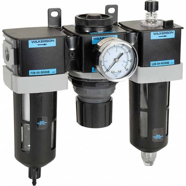 Wilkerson - Filter, Regulator & Lubricator (FRL) Units Configuration: 3 Pc. Filter-Regulator-Lubricator Body Type: Standard - Exact Industrial Supply
