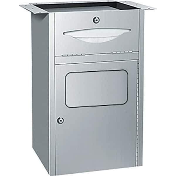 ASI-American Specialties, Inc. - Manual, Stainless Steel Paper Towel Dispenser with Receptacle - 300 C-Fold or 475 Multi-Fold, Silver - Exact Industrial Supply