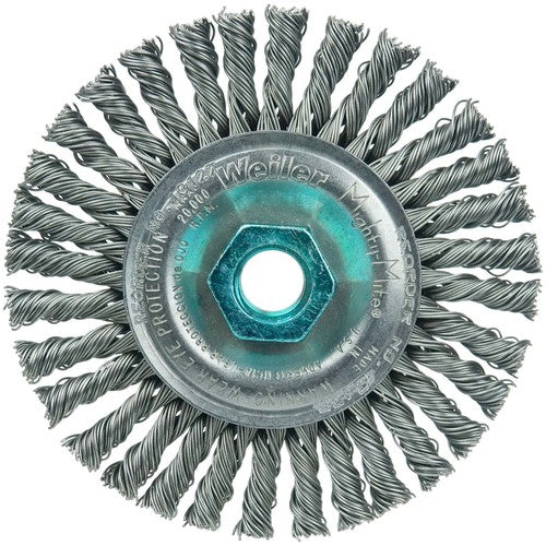 Mini Roughneck 4″ Stringer Bead Wheel, .020″ Steel Fill, M14x2.0 Nut - Exact Industrial Supply