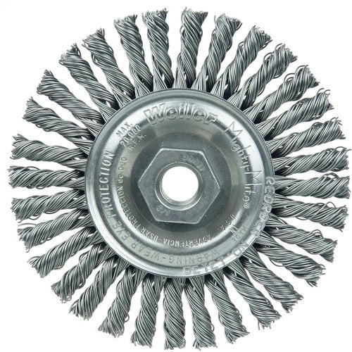 Mini Roughneck 4″ Stringer Bead Wheel, .020″ Steel Fill, 1/2″-13 UNC Nut - Exact Industrial Supply
