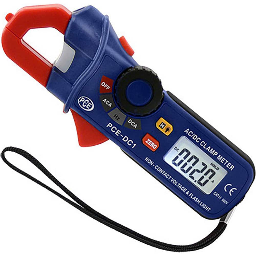 Auto Ranging Compact & Voltage Clamp Meter: CAT I CAT II & CAT III, 0.7″ Jaw, C-Clamp & Curved Jaw 600 VAC, 200 A, Measures Amps, Current, Frequency, Milliamps & Voltage