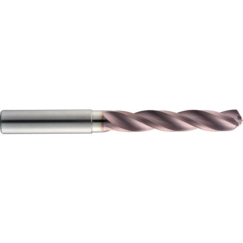 3/8″ Dia. × 10 mm Shank × 61 mm Flute Length × 103 mm OAL, 5xD, 145°, TM, 3 Flute, Coolant Thru, Round Solid Carbide Drill - Exact Industrial Supply