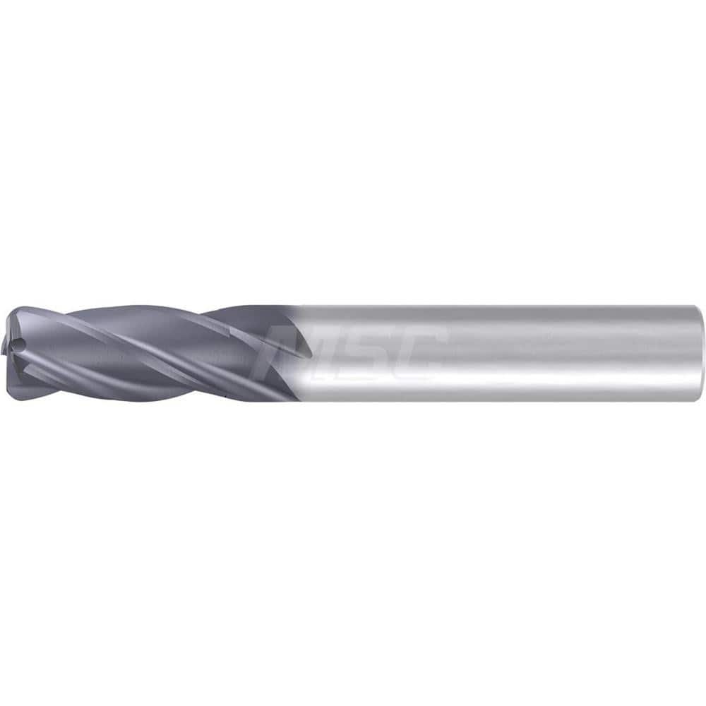 1/2″ Diam 4-Flute 35/38° Solid Carbide 0.03″ Corner Radius Roughing & Finishing End Mill AlCr Finish, 1-1/4″ LOC, 3-1/2″ OAL, 1/2″ Shank Diam, Centercutting, Standard Length