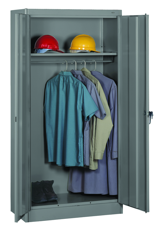 36"W x 18"D x 72"H Knocked-Down Wardrobe Storage Cabinet W/Coat Road and 1 Shelf - Exact Industrial Supply
