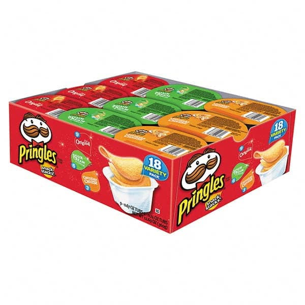 Pringles - Snacks, Cookies, Candy & Gum Breakroom Accessory Type: Potato Chips Breakroom Accessory Description: Potato Chips, Variety Pack, 0.74 oz Canister, 18/Box - Exact Industrial Supply