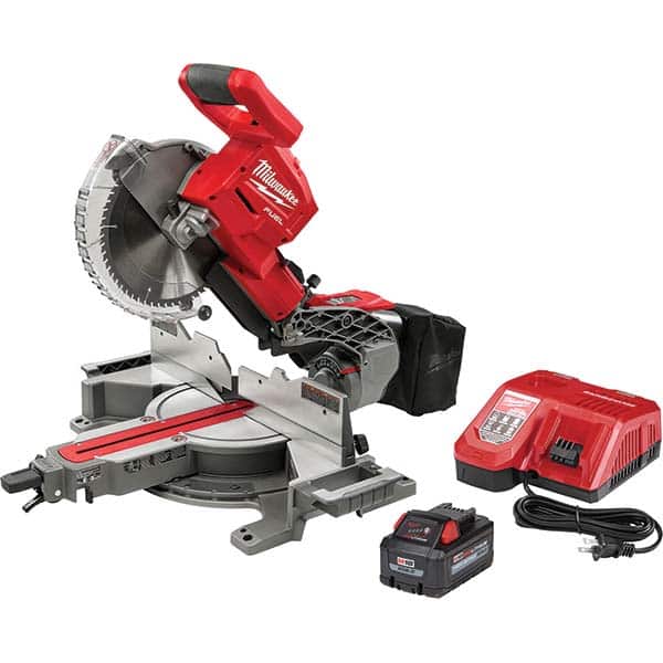 18V 10″ 8 Amp Double Bevel Sliding Miter Saw 45° (Left) 45° (Right) Max, 400 RPM, 5/8″ Arbor