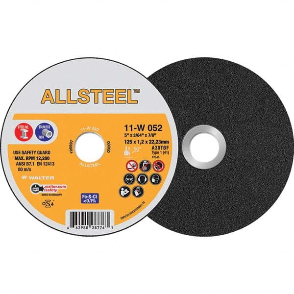 WALTER Surface Technologies - Cutoff Wheels Tool Compatibility: Angle Grinders Wheel Diameter (Inch): 5 - Exact Industrial Supply