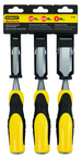 STANLEY® 3 Piece Bi-Material Short Blade Wood Chisel Set - Exact Industrial Supply