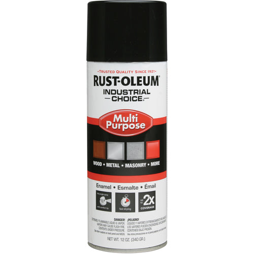 1600 Multi-Purpose Glossy Black Spray Paint - Exact Industrial Supply