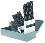 29 Pc. HSS Black Oxide Range 1/16-1/2 x 64Ths-Taper Length Drill Set-Metal Index - Exact Industrial Supply
