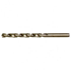 #12 RHS / RHC HSS-CO 8% (M42) 135 Degree Split Point Cobalt Heavy Duty Jobber Length Drill - Straw / Gold Oxide - Exact Industrial Supply