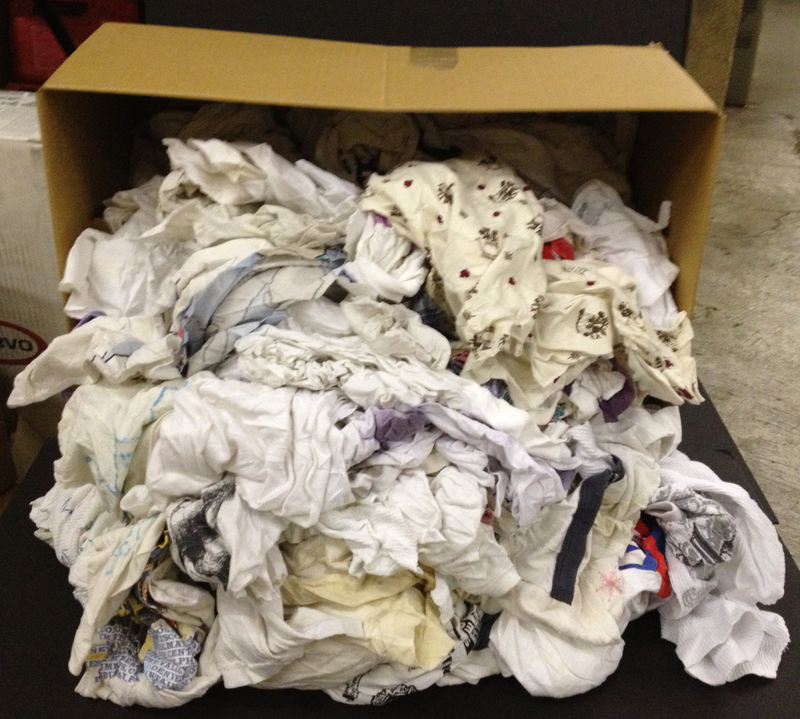 White Reclaimed T-Shirt Wiper - 50 lb Box - Exact Industrial Supply