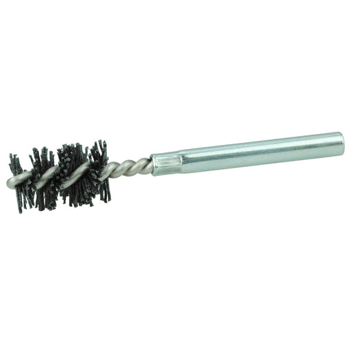 Burr-Rx 5/8″ Dia Power Tube Brush, .026/120CG Crimped Fill, 1″ Brush Length, 3-1/2″ Overall Length - Exact Industrial Supply