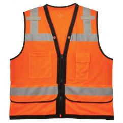 8253HDZ S/M ORANGE SURVEYORS VEST - Exact Industrial Supply