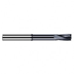 0.0469″ (3/64″) Cutter Diameter × 0.1880″ Flute Length × 0.3750″ (3/8″) Reach Carbide Flat Bottom Counterbore, 4 Flutes, AlTiN Coated - Exact Industrial Supply