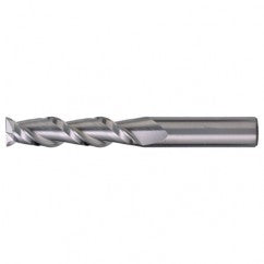 3/16″ × 3/16″ × 9/16″ × 2″ RHS / RHC Solid Carbide 2-Flute Square End High-Performance End Mill for Aluminum - Bright - Exact Industrial Supply