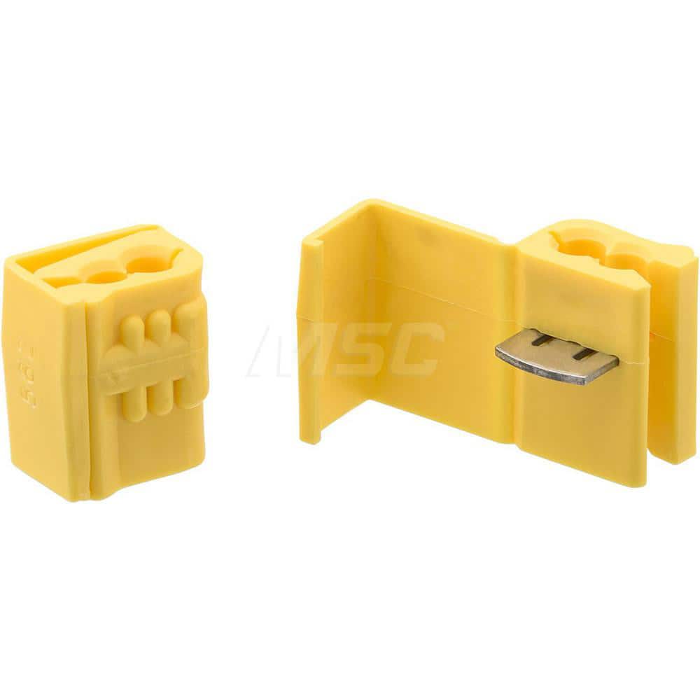 3M - Quick Splice Connectors; Terminal Type: Tap ; Compatible Wire Size (AWG): 12-10 ; Number of Wire Entries: 2 ; Color: Yellow ; Termination Method: IDC ; Maximum Operating Temperature (F): 194