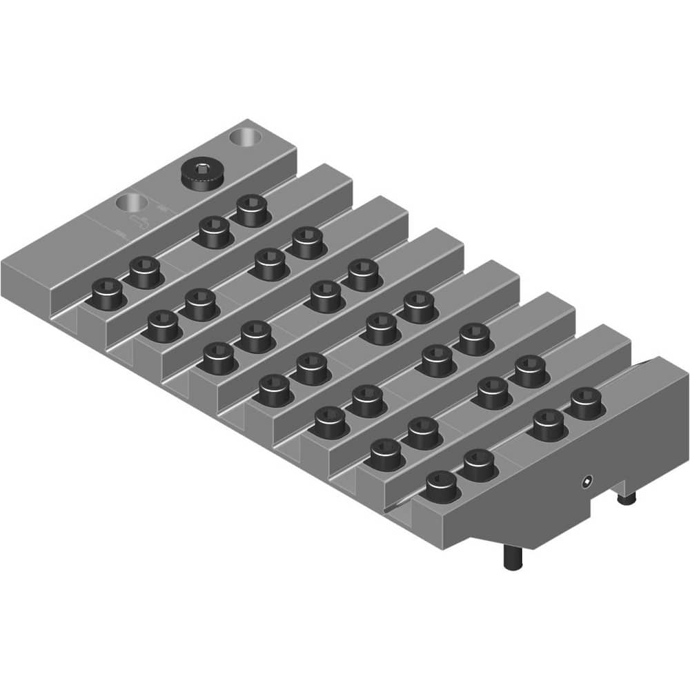Swiss Gang Plates; Machine Compatibility: STAR; For Use With: STAR SV20-R; Number of Stations: 7; Quick Change: Yes; Material: Alloy Steel; Station Size: 7x12mm; Additional Information: Only ARNO split-shank ™FAST CHANGE ™ tool holders and fixed stops (w