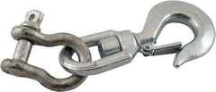 Vestil - 3 Ton Capacity, Steel Swivel Hoist Hook - 7" Long x 1-43/64" Wide - Exact Industrial Supply