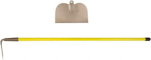 Ampco - 4-1/2" High x 6" Wide Square Aluminum Hoe - 55" Long Fiberglass Straight Handle - Exact Industrial Supply