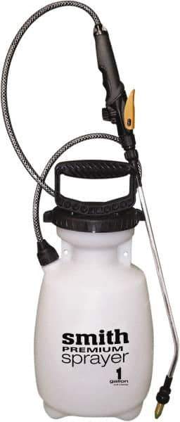 Smith Performance Sprayers - 1 Gal Chemical Safe Garden Hand Sprayer - Use with Cleaners/Degreasers, Polyethylene Tank, Funnel Mouth, Reinforced Hose - Exact Industrial Supply